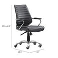 thumbnail image 3 of Enterprise Low Back Office Chair Polyurethane Chrome Frame Adjustable Height, 3 of 10
