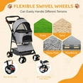 thumbnail image 2 of Pet Stroller 3-in-1 Foldable Dog  Jogger with 4 Wheels, Detachable Basket Cup Holder Travel  for Small Medium Pets Gray, 2 of 8