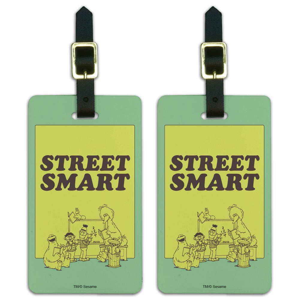 Sesame Street Smart Luggage ID Tags Suitcase CarryOn Cards Set of 2