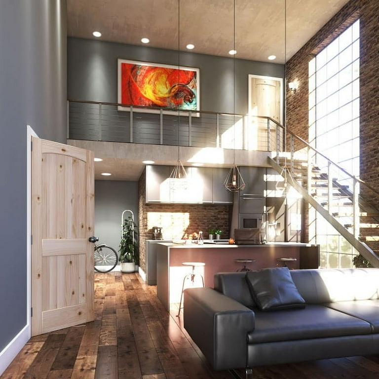 PiNE ② EightDoors 30-in x 80-in Natural 2-panel Smooth Solid core