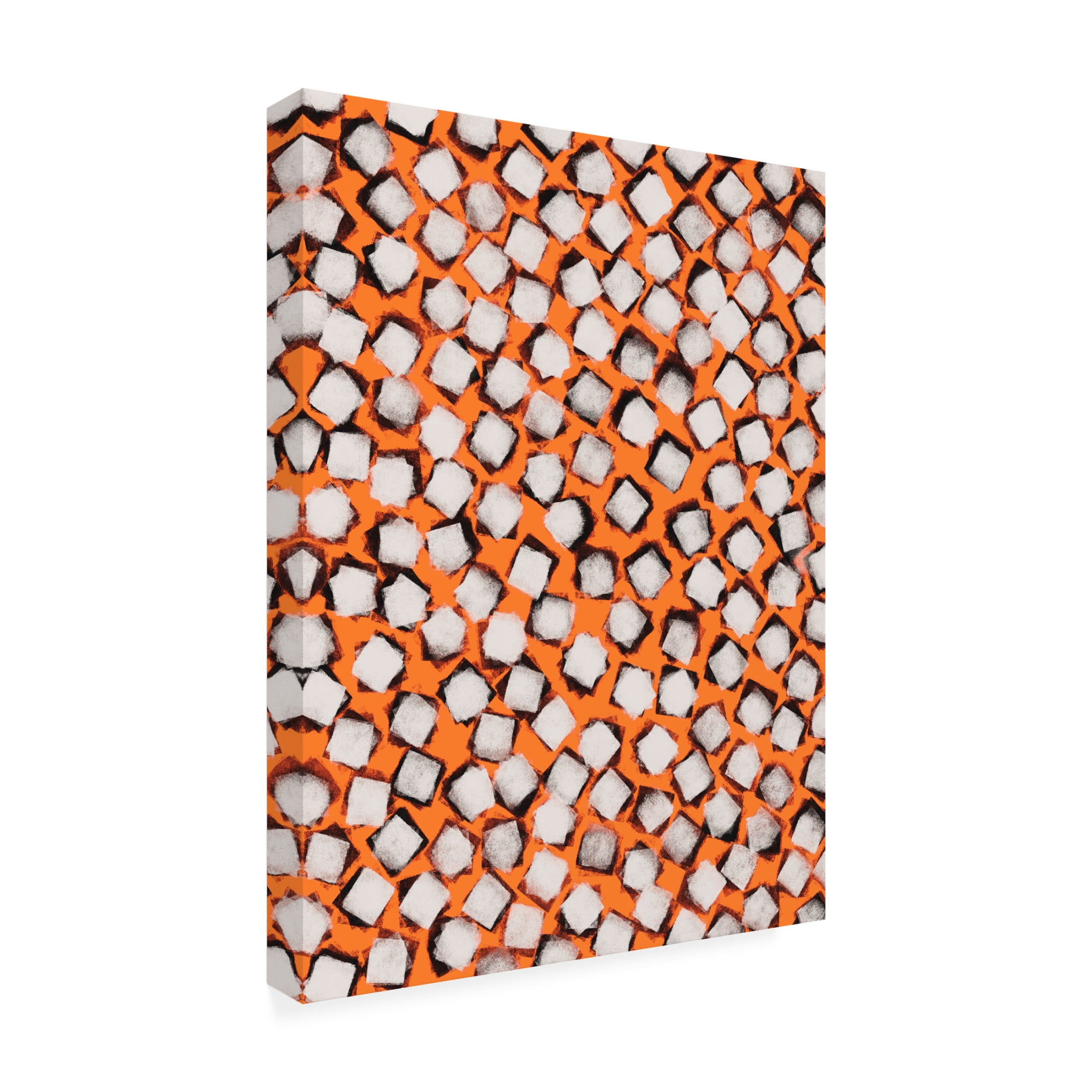 Canvas Wall Art - Treechild 'White Cubes Pattern' Wall Art for Living Room, Bedroom, or Office D?cor by Trademark Fine Art - 14 x 19 Inches