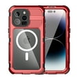 thumbnail image 4 of Dteck Waterproof Case for iPhone 15 Pro Max,Shockproof Aluminum Alloy Built-in Screen Protector IP68 Underwater Case Military Dropproof Mag Safe Full-Body Protection Clear Back Cover,Red, 4 of 14