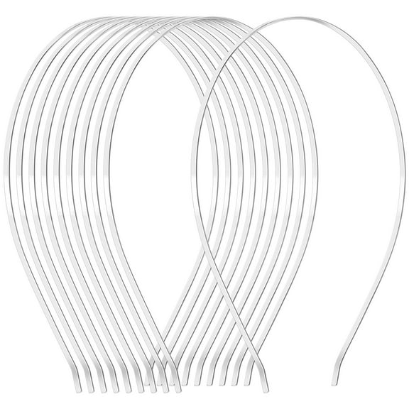 ROSENICE 10Pcs Simple Style Metal Headbands for Women and Girls with Curved Ends Silver