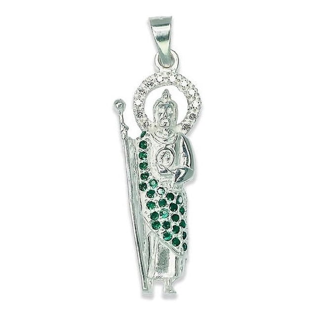 JOYARIS Dije Medalla San Judas Tadeo Zirconias Plata Solida 925 DM-0000552