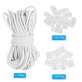 thumbnail image 4 of 16 Yard Elastic Bungee Cord & Single Hole Cord Lock & Double Hole Spring Toggle Stopper, White 21 Pack, 4 of 6