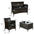 thumbnail image 3 of Gymax 4PCS Patio Rattan Conversation Furniture Set Outdoor w/ Black Cushion, 3 of 10