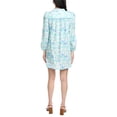 thumbnail image 2 of Sail to Sable womens  Scalloped Linen-Blend Shirtdress, m, Blue, 2 of 3