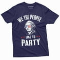 thumbnail image 4 of Fourth Of July Partying T-Shirt We The People Like To Part Independence Day George Washington T-Shirt (4X-Large Gray), 4 of 6