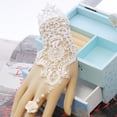 thumbnail image 6 of Fingerless Gloves, Short Gloves, Women Elegant Gothic Lace up Gloves Lace Embroidered Mitten for Wedding, Banquet White, 6 of 8