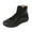 Black, variant on fukaraa Fashion Retro Solid Color Leather Flat Ankle Boots for Women Lace Up Slip On Low Heels Short Boots