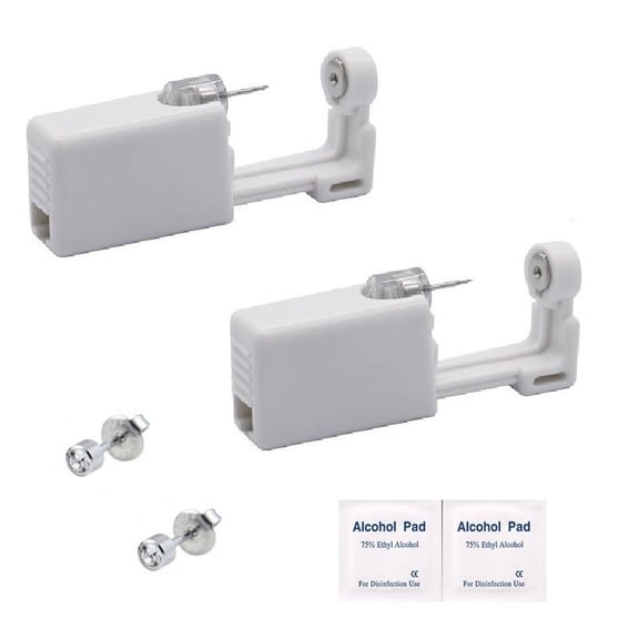 2pcs Painless Ear Piercing Gun Disposable Safety Asepsis Piercing Tool Kit with Ear Studs