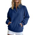 thumbnail image 2 of Half Zip Long Sleeve Sweatshirt for Women Loose Fit Stand Collar Pullover Tops, 2 of 5
