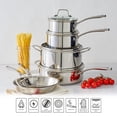 thumbnail image 2 of Juego de Ollas y Sartenes Martha Stewart Acero Inoxidable Triple Fondo Seguros para Inducción, 2 of 6