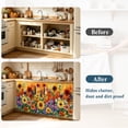 thumbnail image 4 of Colorful Flowers Cabinet Curtain 35"Wx35"L, Dustproof Under Sink Skirt with Self Adhesive Tape, Farmhouse Sunflower Daisy Cabinet Curtain Cover for Kitchen Sink, Bathroom Vanity, Laundry Room, 4 of 9