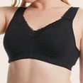 thumbnail image 3 of Soft Bralettes for Women Padded Bra Feature V-Neck Sport Bra Style W-105 Black 110B, 3 of 5
