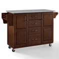 thumbnail image 1 of Crosley Eleanor Stainless Steel Top Kitchen Cart in Mahogany, 1 of 12