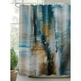 thumbnail image 2 of Fsddascl Turquoise Gradient Shower Curtain Set - Long 72" x 84" Washable Bathtub Curtain with 12 Hooks, Abstract Modern Luxury Ombre Painting Waterproof Fabric Stall Shower Curtains for Bathroom, 2 of 6