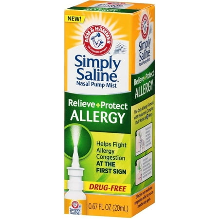 ARM & HAMMER Simply Saline Allergy Relief Nasal Mist 0.67 oz (Pack of 3)