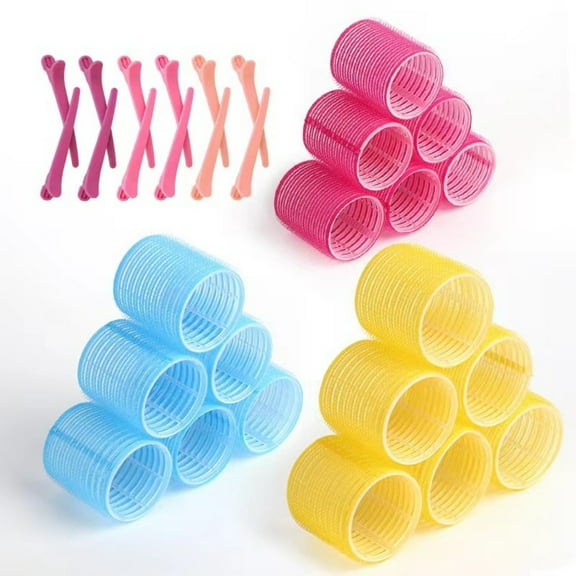 30Pcs Hair Curlers Rollers,Hair Rollers for Women,Hair Roller Sets with Plastic Clip, 3 Size Self Grip Hair Curlers Rollers for Long Medium Short Thick Fine Thin Hair Bangs Volume