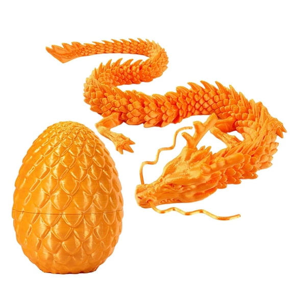 NAOJIE 3d Printed Dragon,Dragon,Dragon Toys,Fidget Toys,3d Printed Toys,3d Printed Dragon Eggs with Dragon Inside,Executive Dragon Fidget Desk Toys for Gifts,Home Office Decor -Orange
