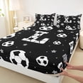 thumbnail image 4 of Erosebridal Letter L Monogrammed Queen Sheet Sets,White Black Bed Set For Kids Boys 4 Pieces, 4 of 6