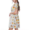 thumbnail image 2 of JUNZAN Équipements de Construction Robe à Manches Courtes pour Femmes, Robe Décontractée Confortable, Mélange Polyester Spandex Doux, Tenue Quotidienne Élégante pour l'Été, 2 of 6