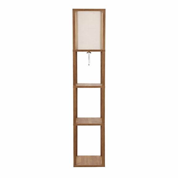 Grand Luminaire Elegance Shelf Gray Wood Floor Lamp