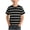 Black, variant on Dursoulink Short Sleeve Round Neck T-Shirt for Boys, Striped Cotton Top, Regular Fit, Pullover Style, Drop Shoulder, Casual Summer Wear