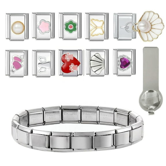 Necvior Multipurpose Italian Charm Bracelet Sturdy Stainless Steel Charm for Fun