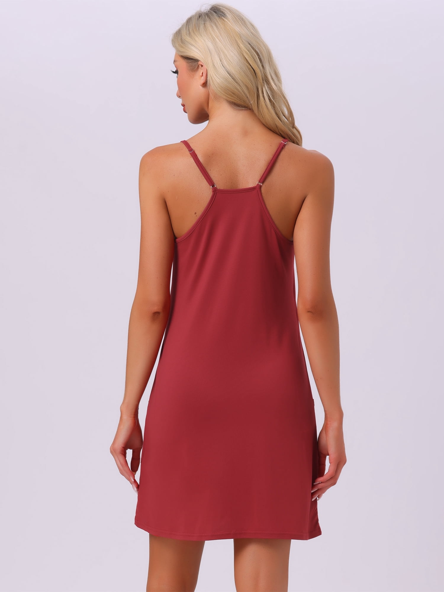 DARING DIVA Women's Nightgown Sleeveless Spaghetti Strap Sleepdress XL Red