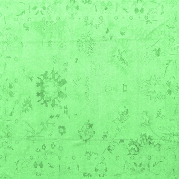 Ahgly Company Indoor Square Oriental Emerald Green Traditional Area Rugs, 8' Square