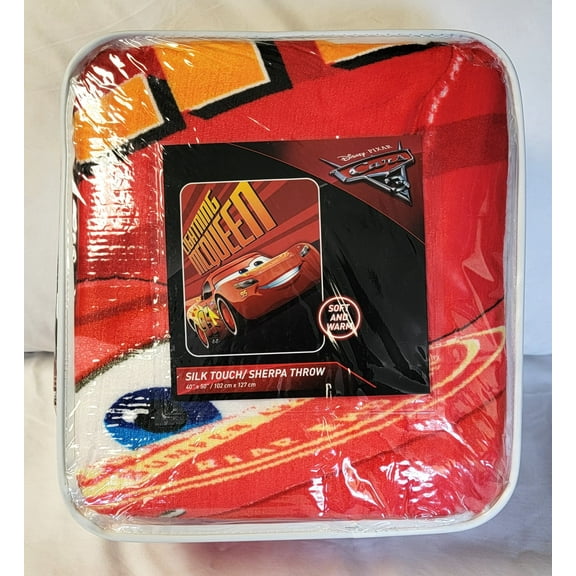 Throw blanket Lightning Mcqueen Cars Pixar for kid's toddler bedding super soft silk touch sherpa fleece