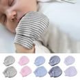 thumbnail image 4 of XIMIN Newborn Baby No Scratch Striped Design Mittens Winter Knit Protectors Stay On Cotton Breathable Adjustable Infant Gloves for Baby Boys Girls Mittens, 4 of 4