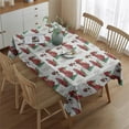 thumbnail image 2 of Red Christmas Farm and Truck Pattern Rectangle Tablecloth 60"x84",Waterproof Polyester Rectangle Table Cloth, Wipeable Spillproof Polyester Tablecloth for Dining, Camping, Indoor and Outdoor, 2 of 5