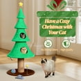 thumbnail image 6 of 59in Large Tall Christmas Tree Cat Tower, 2 Cat Houses, Soft Fleece, Teaser Toy, Sisal Scratching Post, Stable Multi-Level Activity Center for Cats, 6 of 14