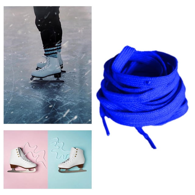 Cordos de patinaje de hockey sobre hielo accesorios de patinaje poliéster portátiles suministros elegantes reemplazo de 260 cm cordones de hockey para Azul oscuro