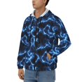 thumbnail image 3 of Wukai Blue Lightning Print Men's Zip-Up Hoodie,Fleece Full-Zip Hoodie for Men, Hooded Sweatshirt-Small, 3 of 5