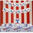 thumbnail image 6 of Hockey Party Supplies - Ice Hockey Themed Party Pack for Kids Hockey Fans Birthday Gameday Decor - Including Plates, Cups, Napkins, Tableware, Tablecloth, Banners, Serves 20, 6 of 6