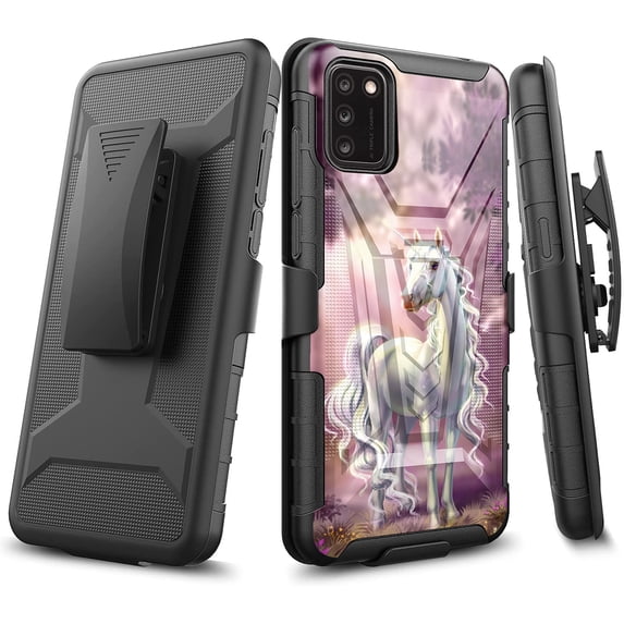 DALUX V Hybrid Kickstand Holster Phone Case Cover Compatible with Alcatel TCL A3X / TCL A600DL (2021) - Unicorn Fantasy