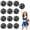 Black+Silver, variant on Cheerleading Poms 14 Pack, Handheld Cheerleading Pompoms for Basketball Football Volleyball, Cheer Spirit Supplies, Metallic Streamers for Dance and Games