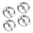 thumbnail image 2 of Shisuyan 4 Pcs Assiettes Rondes en Acier Inoxydable Multi-Compartiments Assiettes à Assaisonnement pour la Maison (Argent), 2 of 8