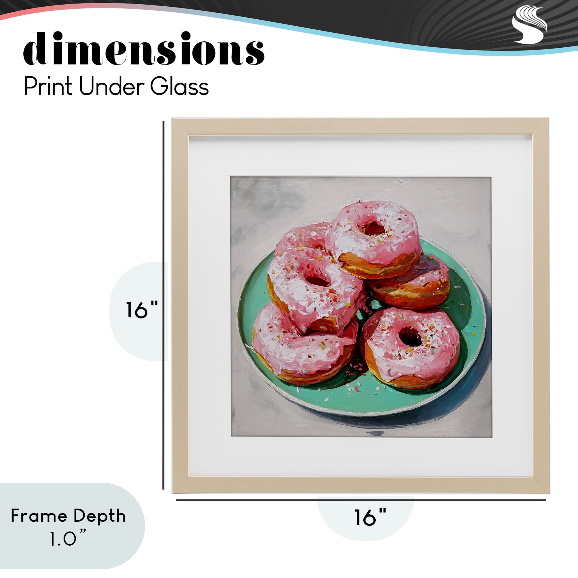 Stupell Industries Pink Frosted Donuts Birch Framed Print Under Glass, design by Tina LeCour