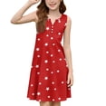 thumbnail image 5 of CCRFTGI 4th of July Dresses for Kids Girls Size 8 Cute American Flag Stars A-Line Dress Party V-Neck Independence Day Sleeveless Girls Clothes Summer Trendy Dresses Red 12-13 Years, 5 of 5