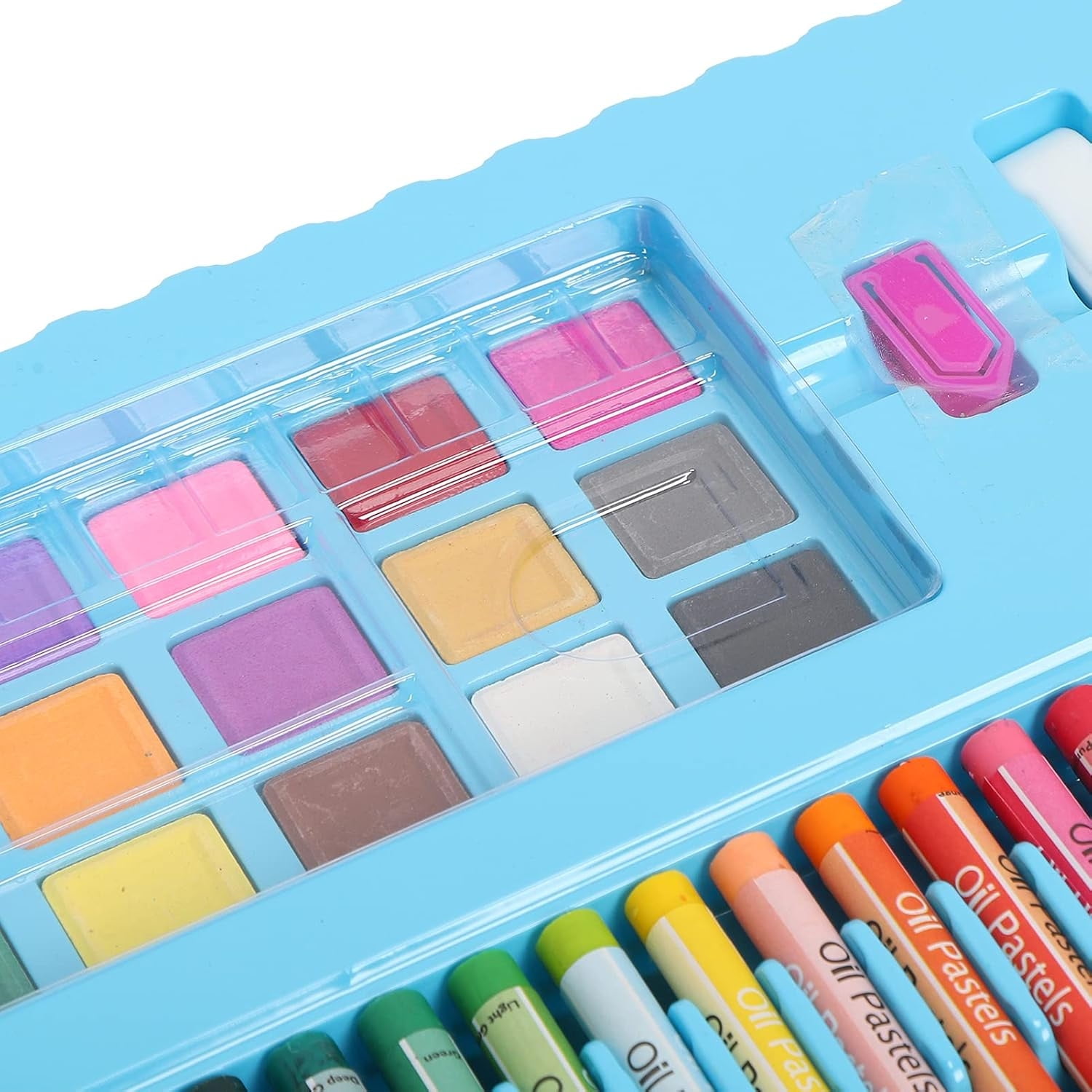 Portable Painting Art Kit,Teens Artist,Art Supplies Kit,Gifts for Girls Boys Teens,208Pcs Durable Drawing Art Kit with Oil Pastels,Colored Pencils for Kids(Blue)