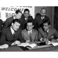 thumbnail image 2 of James Braddock And Joe Louis Sign Contract For Upcoming Fight. Looking On Are The Boxing Commission Chairman And The, 2 of 2