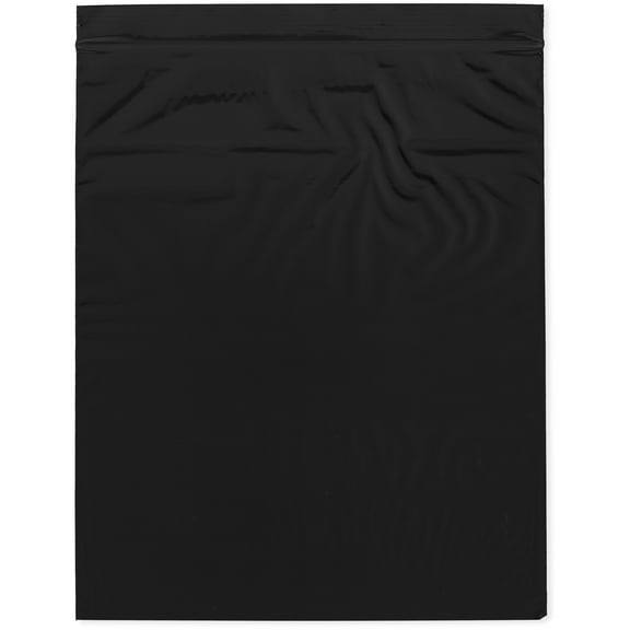 Plymor 10" x 12" (Pack of 100), Black 2 Mil Zipper Reclosable Plastic Bags