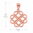thumbnail image 2 of 10k Rose Gold Interlocking Hearts Celtic Love Knot Pendant / Necklace (18 Inches), 2 of 2