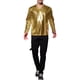 thumbnail image 2 of INSPIRE CHIC Camisetas de Hombre de Cuello Redondo de Manga Larga Brillante Top M Dorado, 2 of 7