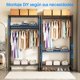 thumbnail image 3 of Organizador de Metal para Ropa Armario, armario metálico, Perchero de Pie, Closet Organizador de Ropa Multifunción, Estante para Balcón, Dormitorio y Lavandería (Estilo Simple), 3 of 4
