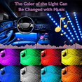 thumbnail image 3 of Iluminación interior de coche, accesorio LED para interior de coche, tira LED RGB decorativa, control por aplicación, diseño multicolor de doble línea impermeable con cargador, 12 V CC., 3 of 5